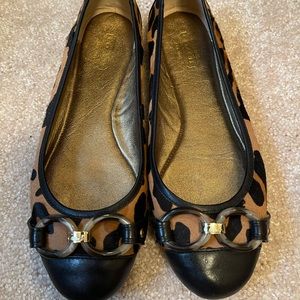 Coach hair calf leopard ballet flats